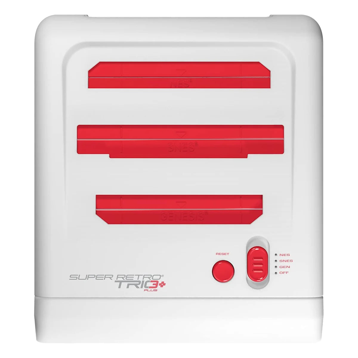 Retro-Bit Super Retro Trio HD Plus 3-in-1 Console – Red & White – product details