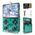 Anbernic RG35XX Pro Handheld Console – 64GB, Transparent Teal – front view