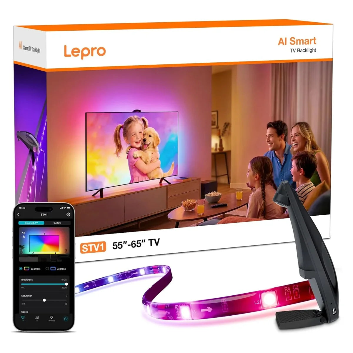 Lepro STV1 TV backlight, 55–65 inch product view