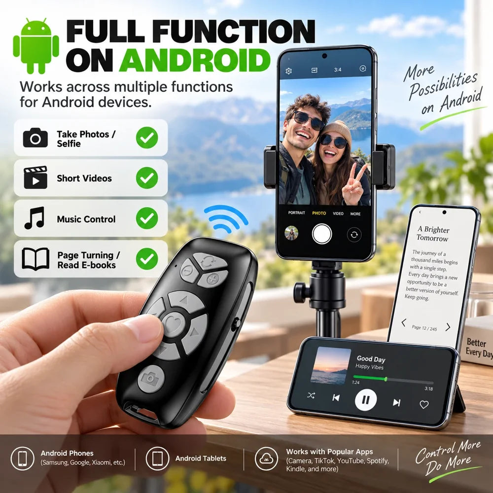 Bluetooth Phone Remote – Camera, Video & Media Control