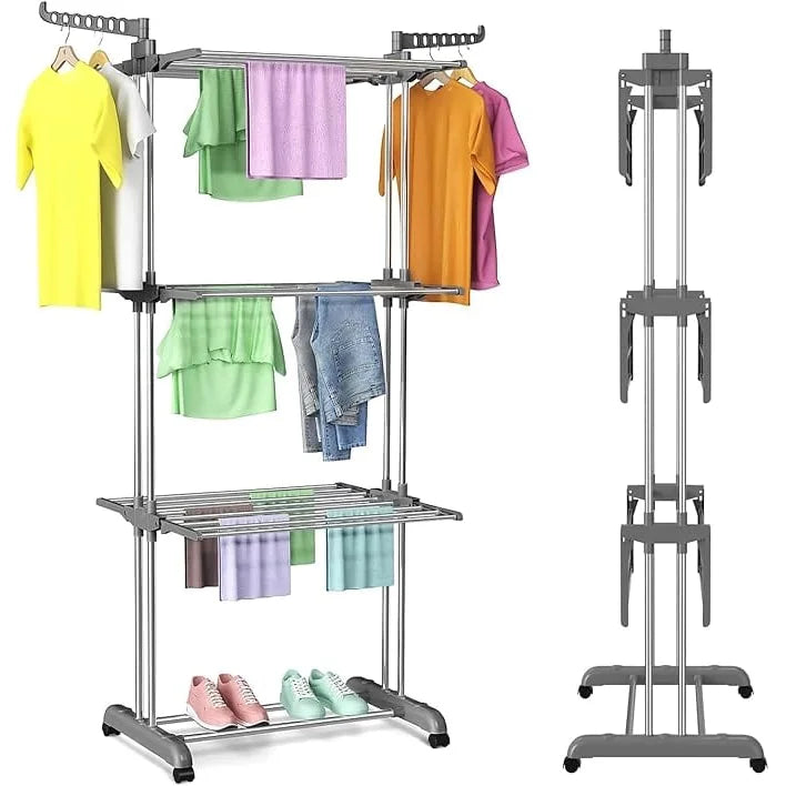 Toworld 4-Tier Folding Clothes Drying Rack – view 2