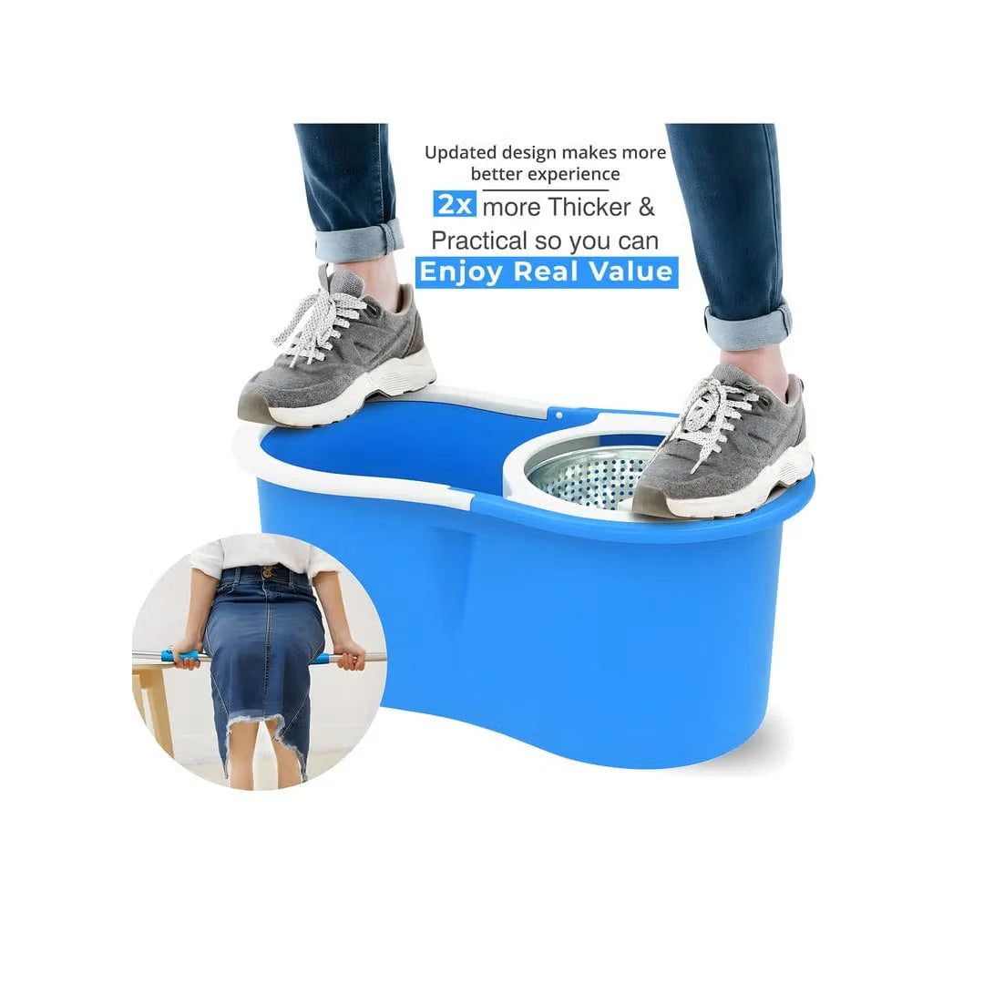 Spin Mop & 6L Bucket Set with Stainless Steel Wringer – view 2