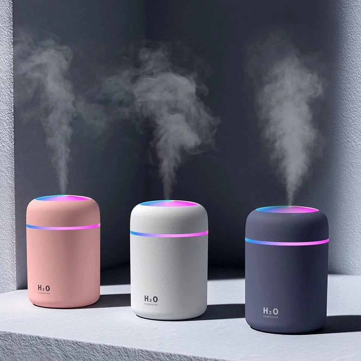 Mini RGB Humidifiers – 300ml, Set of 2