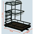 3-Tier Dish Drying Rack with Drain Tray & Utensil Holder – view 2