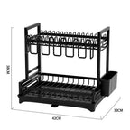 Dish Drying Rack with Drain Tray & Utensil Holder – view 3
