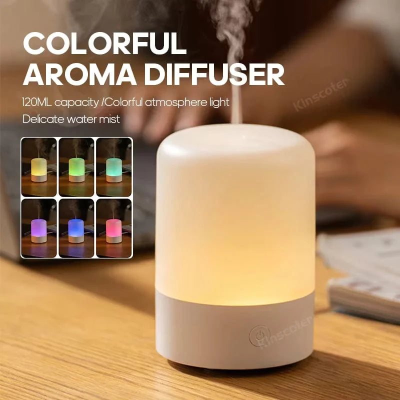 Mini Aroma Diffuser – Ultrasonic Humidifier with RGB Light