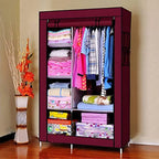 Portable Fabric Wardrobe with Dust Cover – 105 × 45 × 175cm