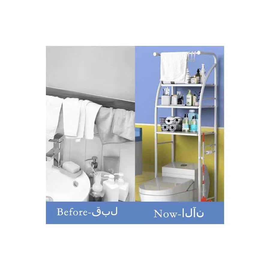 3-Shelf Over-Toilet Storage Rack – White