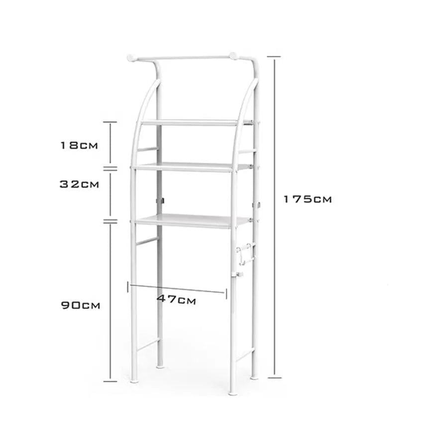 3-Shelf Over-Toilet Storage Rack – White – view 2
