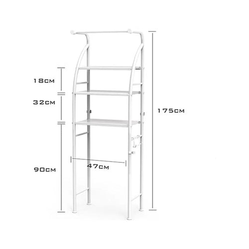 3-Shelf Over-Toilet Storage Rack – White – view 2