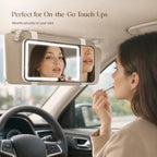 Porodo Lifestyle ShineVibe LED Car Makeup Mirror – 3 Light Modes & Touch Brightness