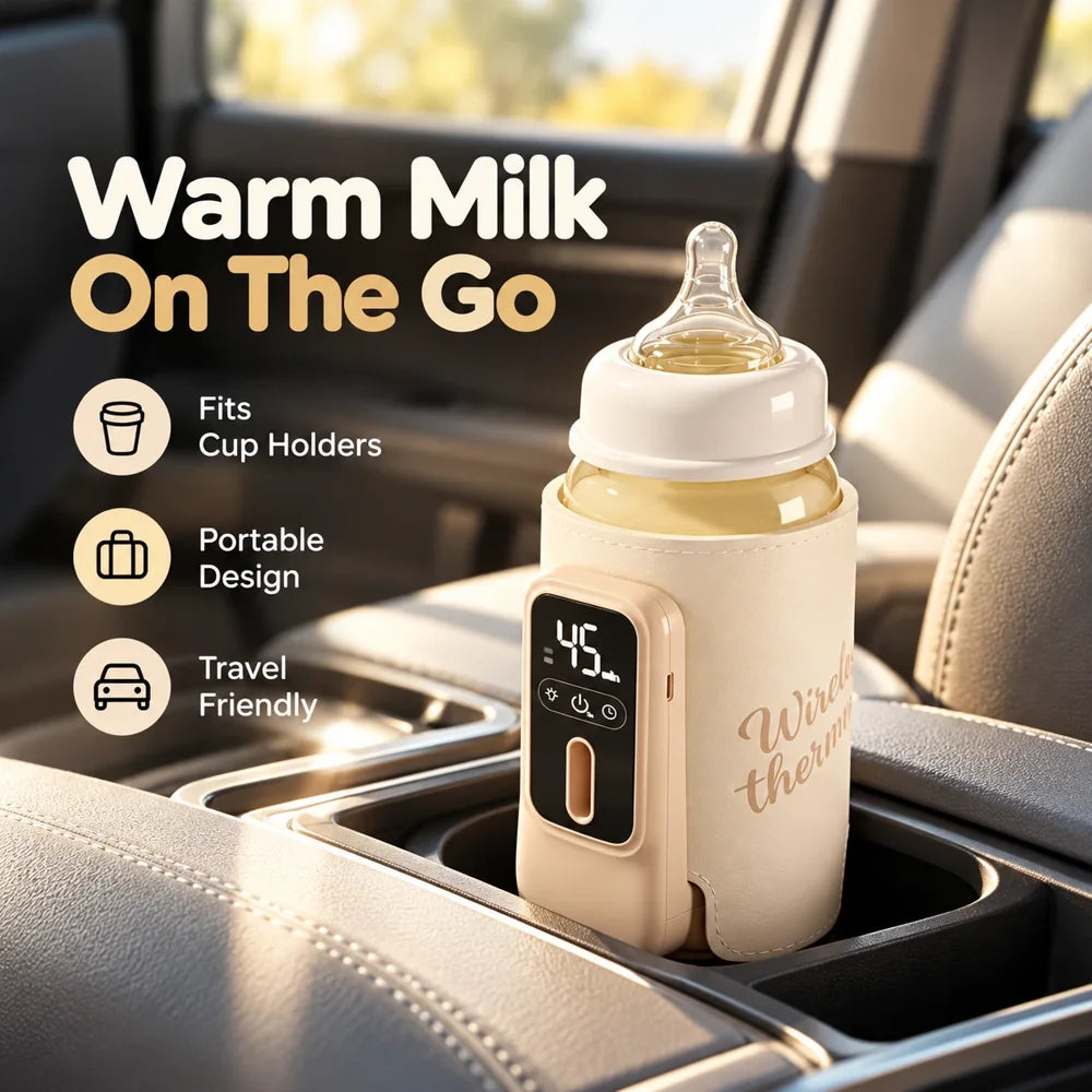[Upgraded] Rechargeable Smart Bottle Warmer - 6000mAH, 6 Temperature Settings