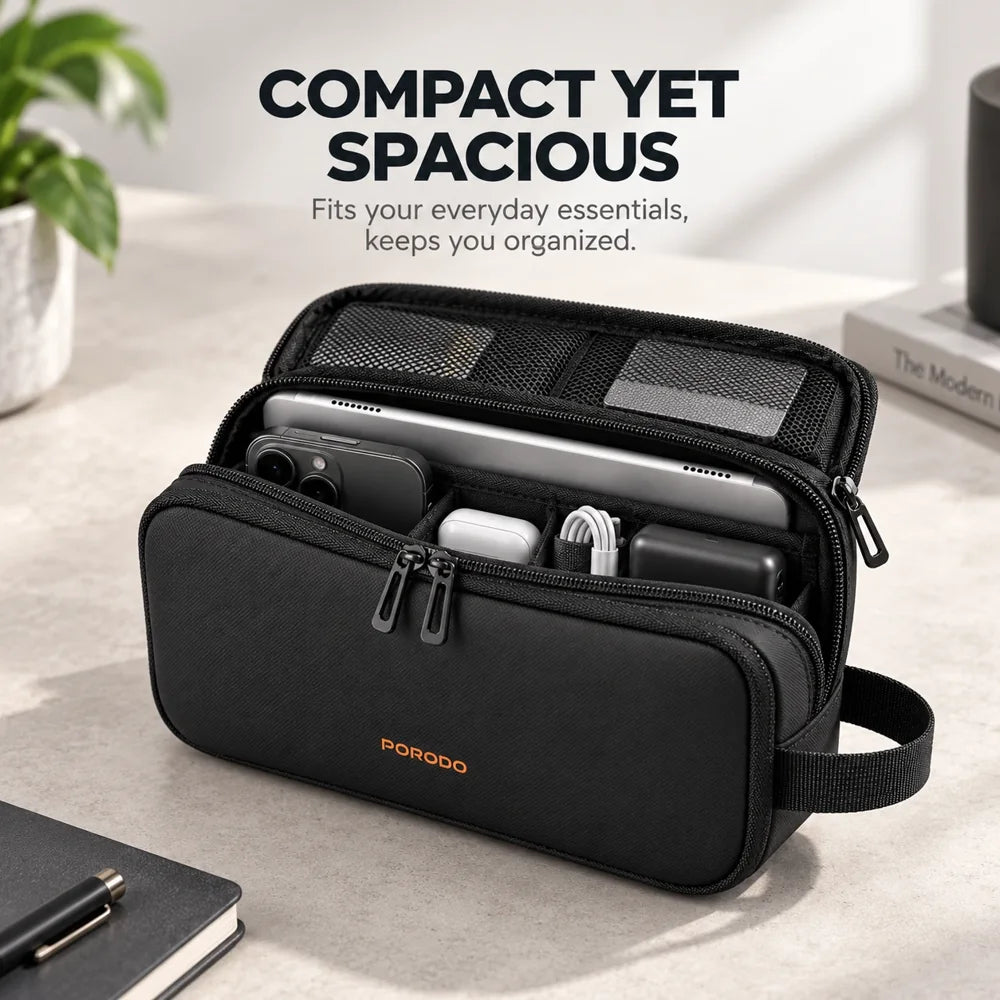 Ultra-Light Organizer Pouch - Water-Repellent Travel Storage & Dual Compartments