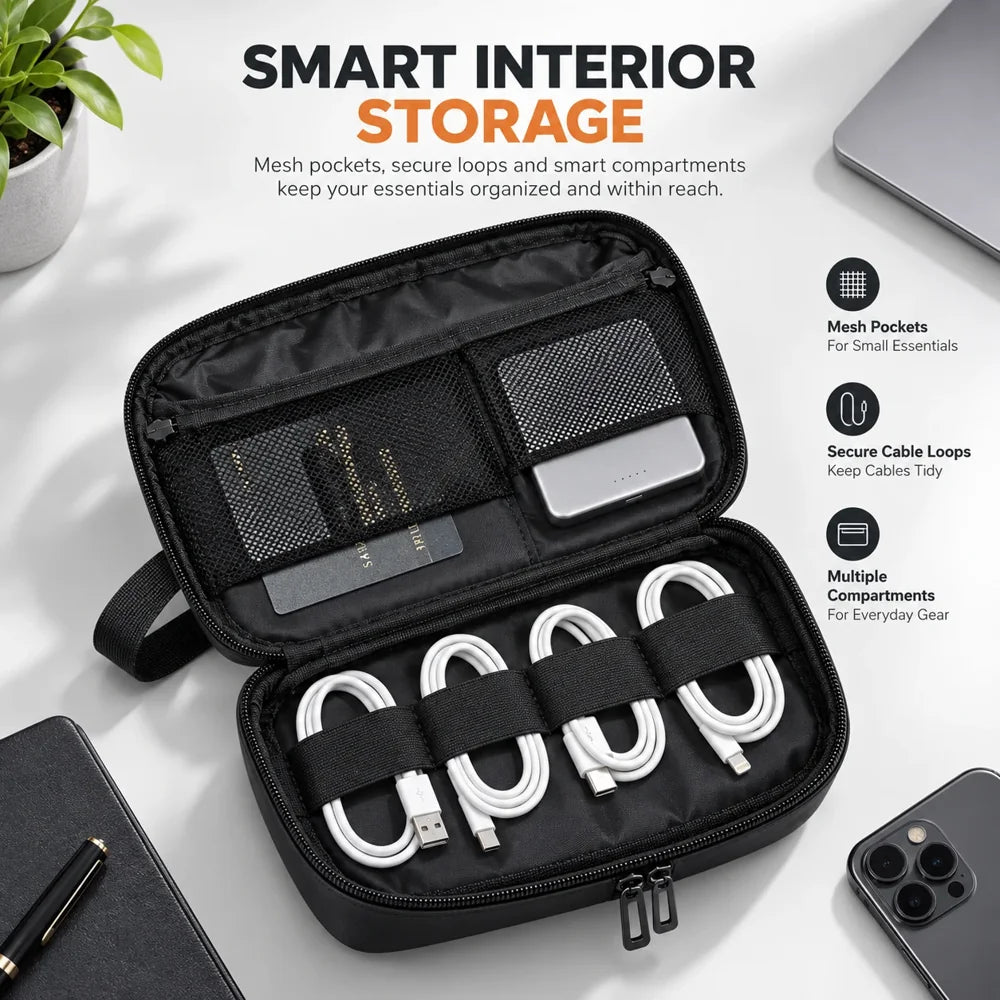 Ultra-Light Organizer Pouch - Water-Repellent Travel Storage & Dual Compartments